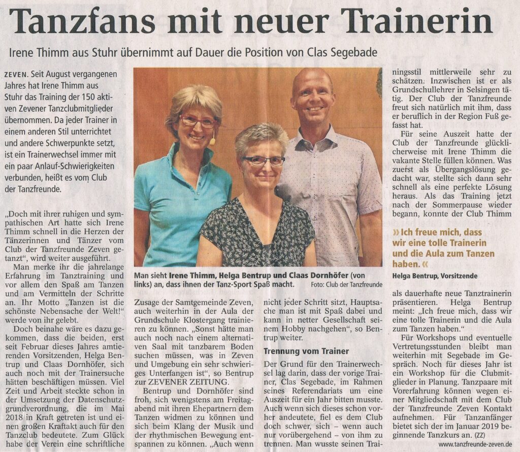 Zevener Zeitung: 01.10.2018